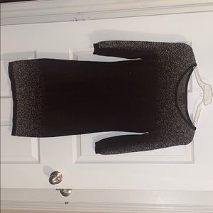Black & Gold Glitter Midi Winter Dress